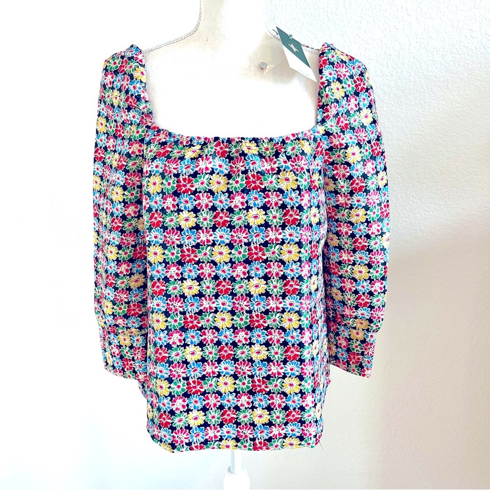 Floral Multicolor Metallic Women's Top